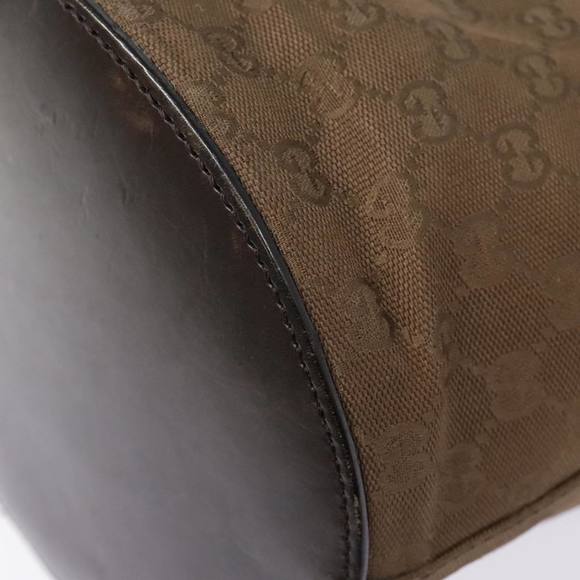GUCCI GG Canvas Shoulder Bag Brown Silver 106240 Auth 89622